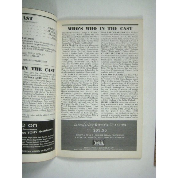 Hitchcock The 39 Steps Playbill 2008 Arnie Burton Jeffrey Kuhn Jill Paice Ticket - Picture 6 of 9